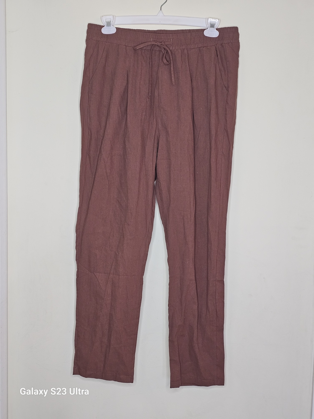 Casual Drawstring Pants in Mauve Brown